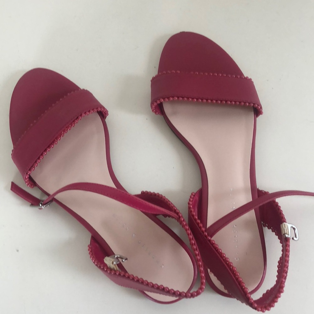 Maroon Charles and keith flats